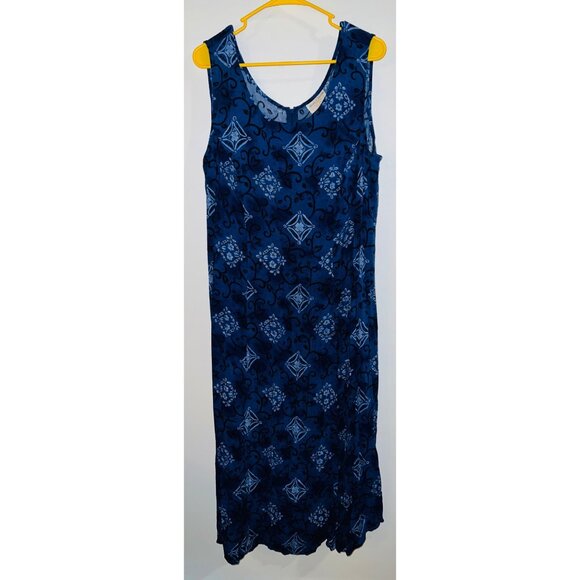 Jaclyn Smith Dresses & Skirts - Sleeveless Jaclyn Smith Plus Size 22W Dress Blue & Black Floral Rayon